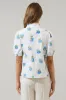 Jillian Floral Miraya Mock Neck Poplin Top sold by Sugarlips