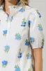 Jillian Floral Miraya Mock Neck Poplin Top sold by Sugarlips