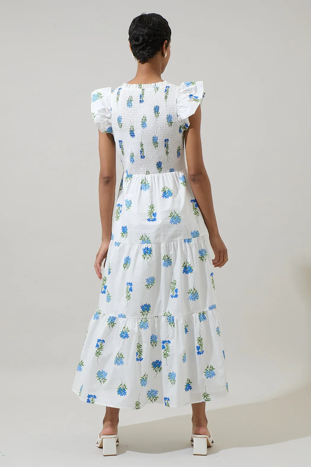 Jillian Floral Sunfire Tiered Midi Dress sold by Sugarlips product image thumbnail 2