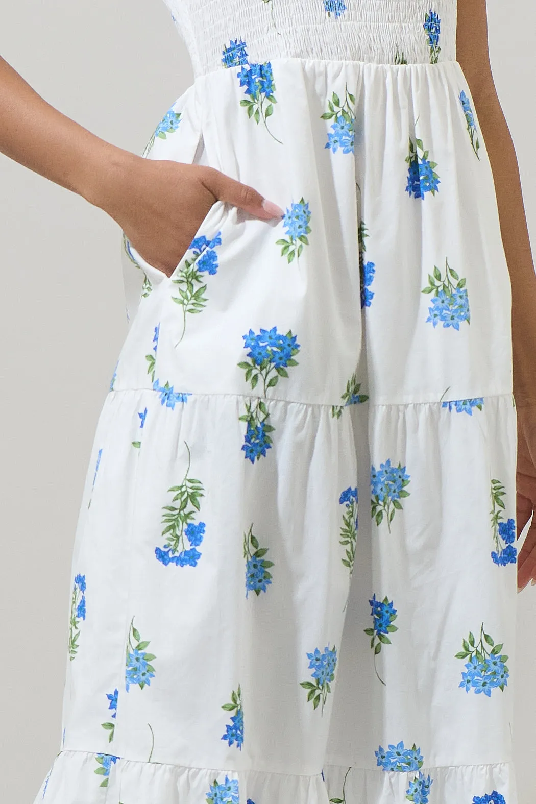 Jillian Floral Sunfire Tiered Midi Dress sold by Sugarlips product image thumbnail 4