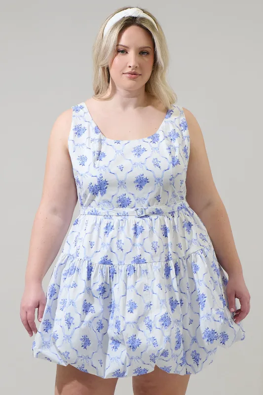 Nia Floral Drea Bubble Mini Dress Curve sold by Sugarlips
