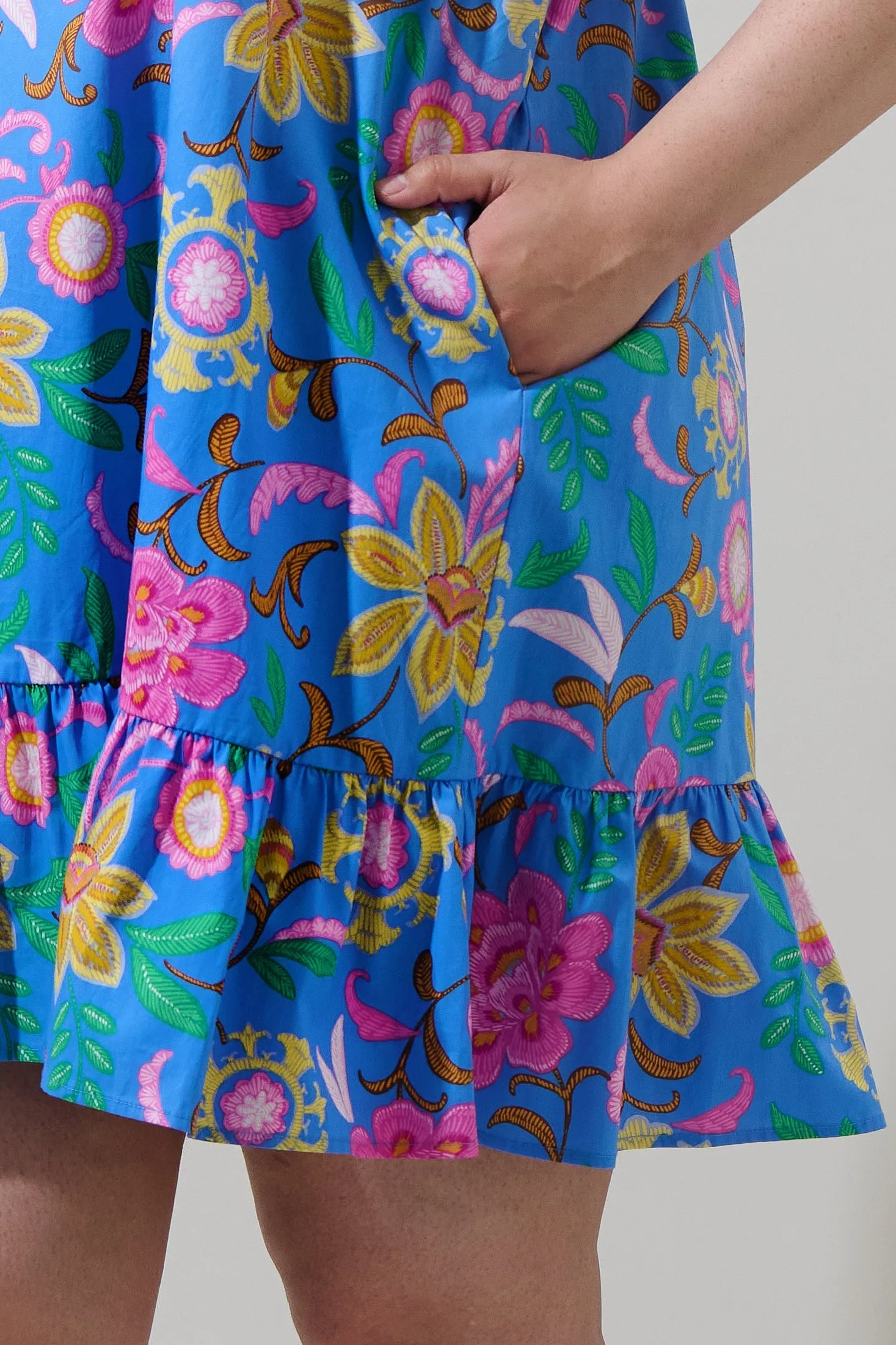 Faro Floral Celeste Mini Dress Curve sold by Sugarlips product image thumbnail 5