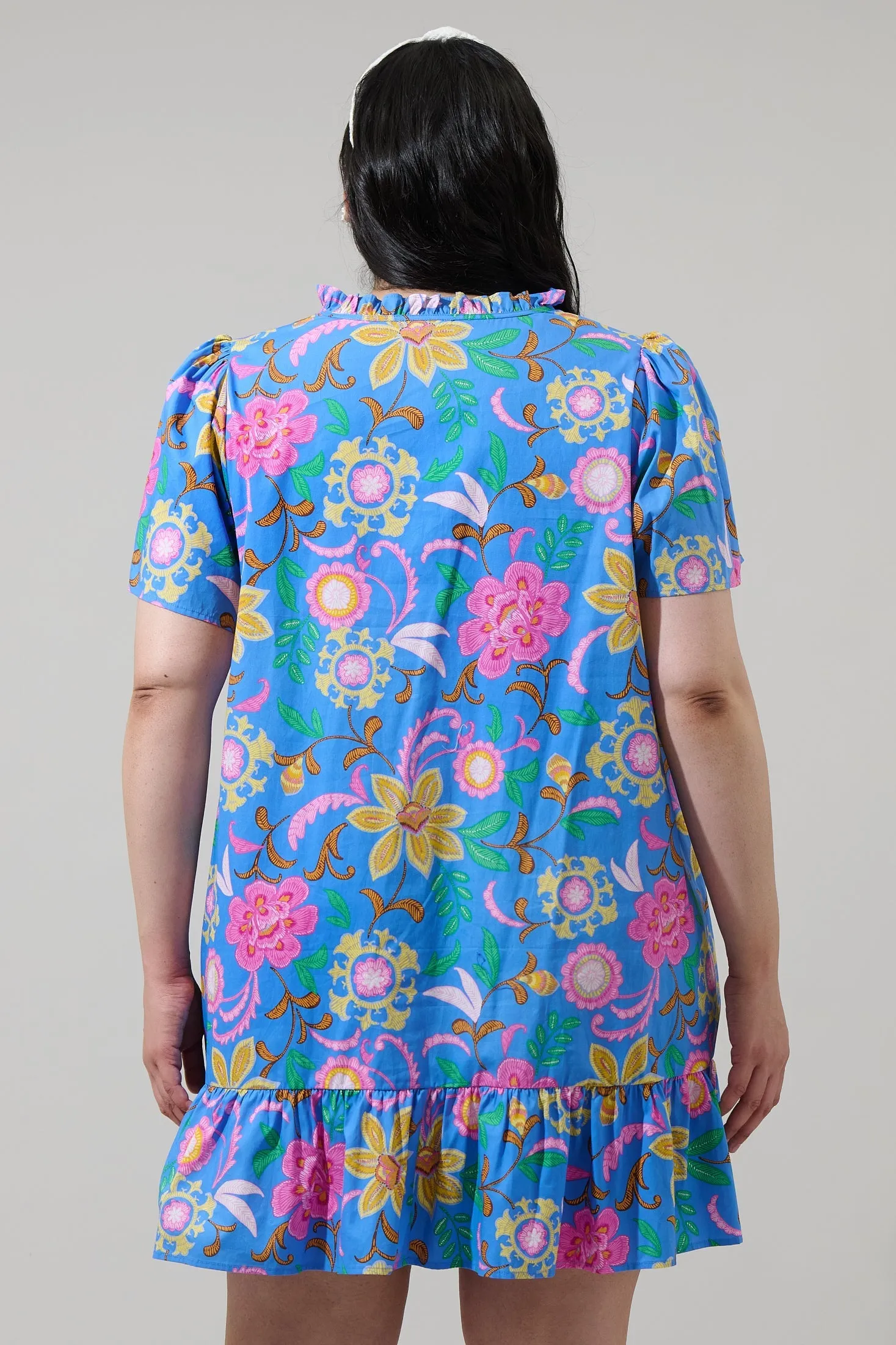Faro Floral Celeste Mini Dress Curve sold by Sugarlips product image thumbnail 2