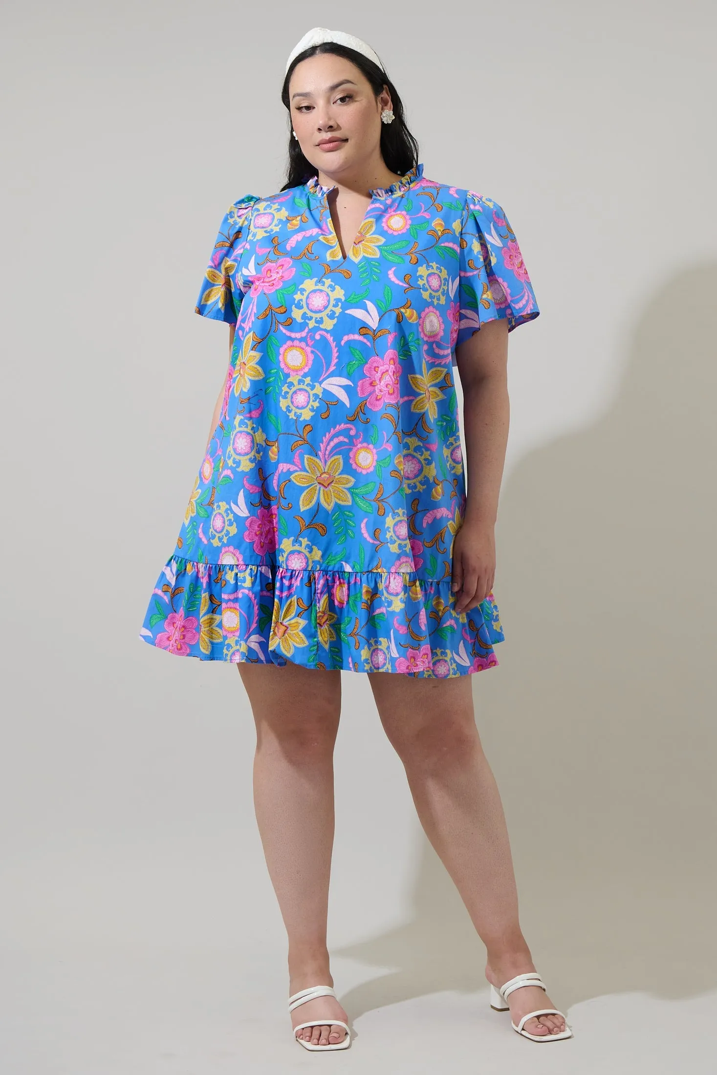 Faro Floral Celeste Mini Dress Curve sold by Sugarlips product image thumbnail 4