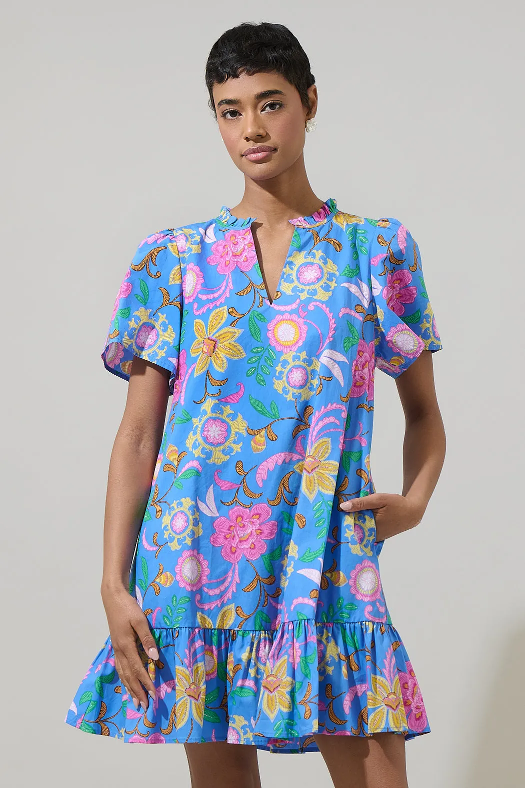 Faro Floral Celeste Mini Dress sold by Sugarlips product image thumbnail 2