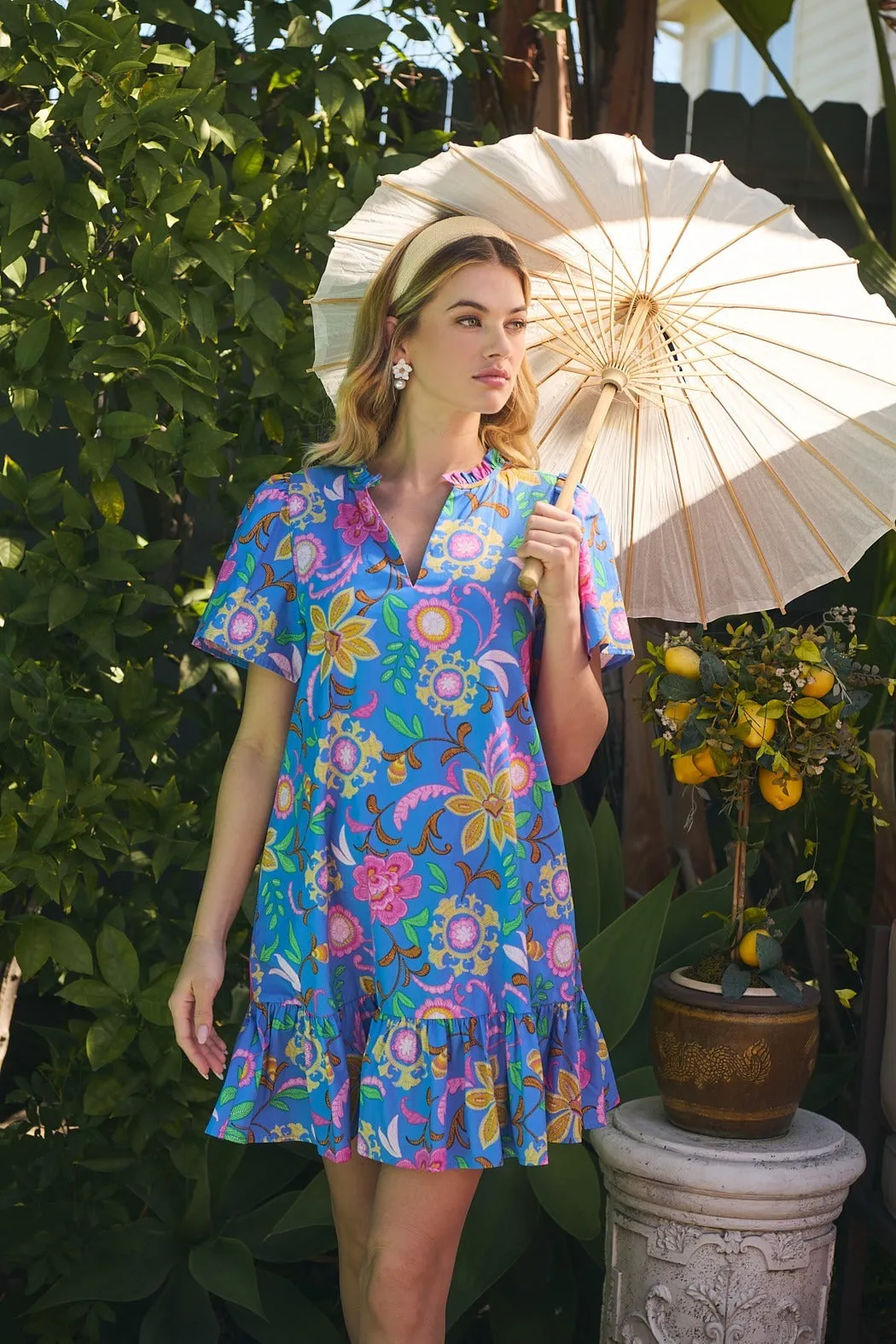 Faro Floral Celeste Mini Dress sold by Sugarlips