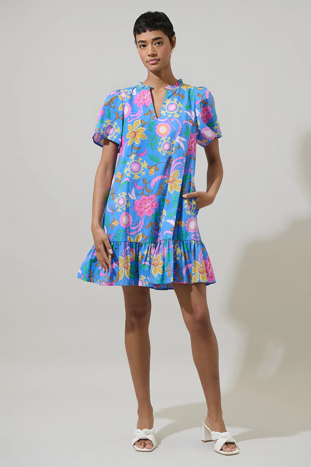 Faro Floral Celeste Mini Dress sold by Sugarlips product image thumbnail 5
