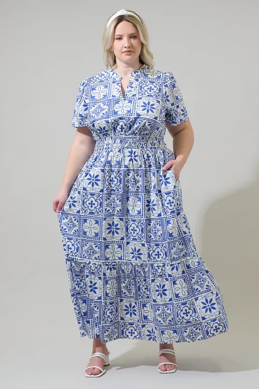 Arbor Tile Belraj Poplin Maxi Dress Curve sold by Sugarlips