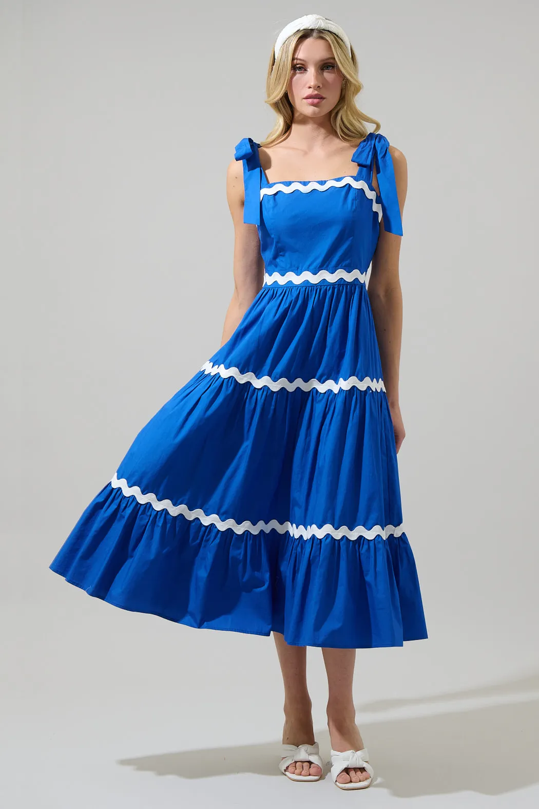 Edith Tiered Midi Dress sold by Sugarlips