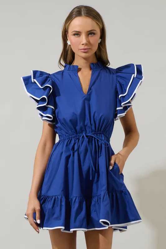 Alina Ruffle Shift Mini Dress sold by Sugarlips