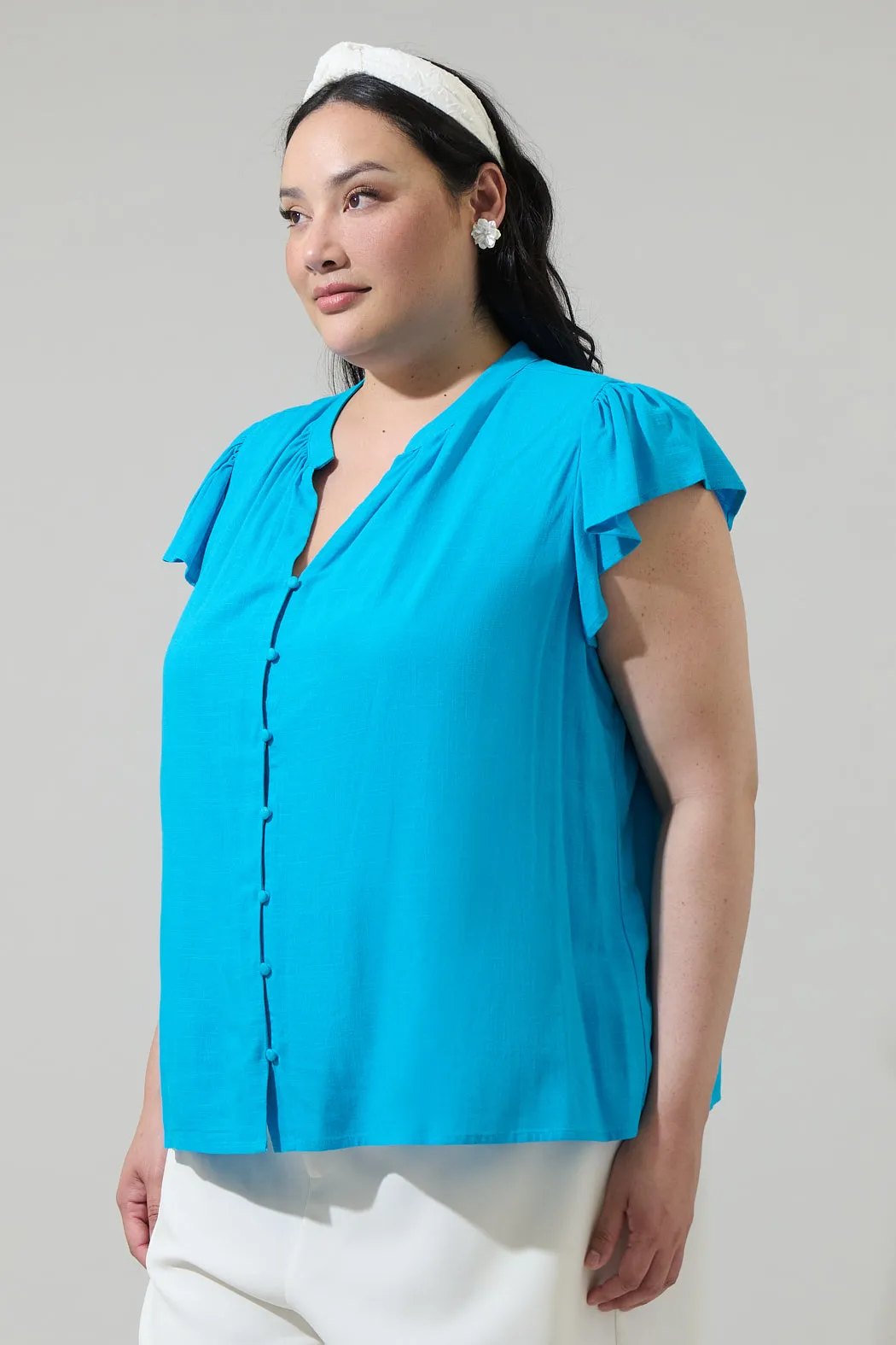 Everly Split Neck Top Curve sold by Sugarlips product image thumbnail 3