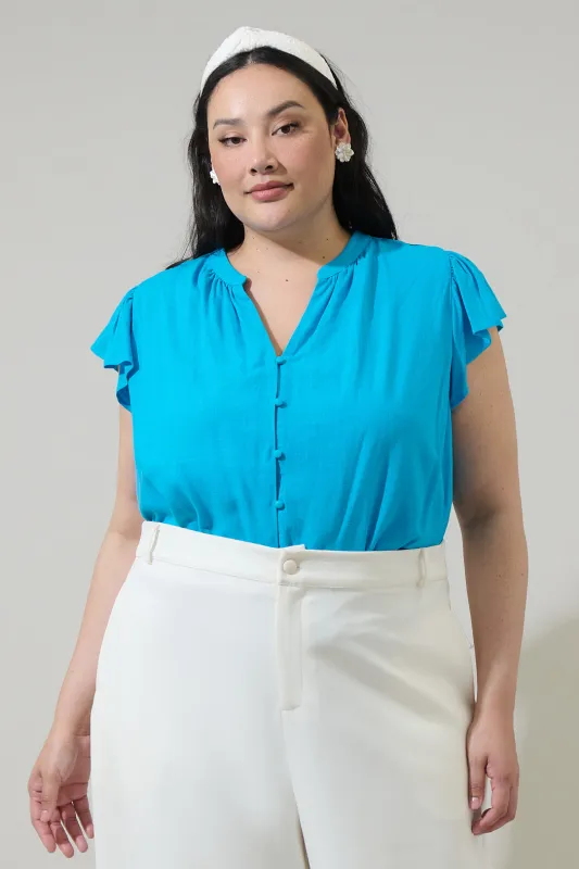 Everly Split Neck Top Curve sold by Sugarlips