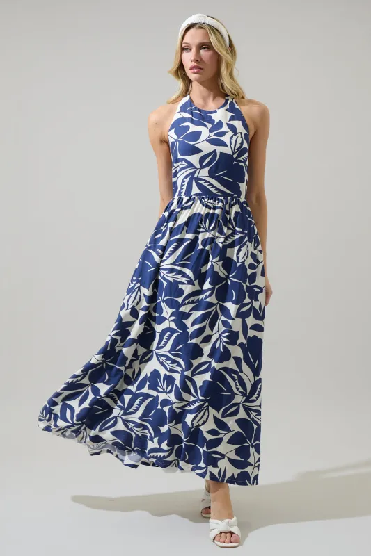 Rini Floral Emm Halter Maxi Dress sold by Sugarlips