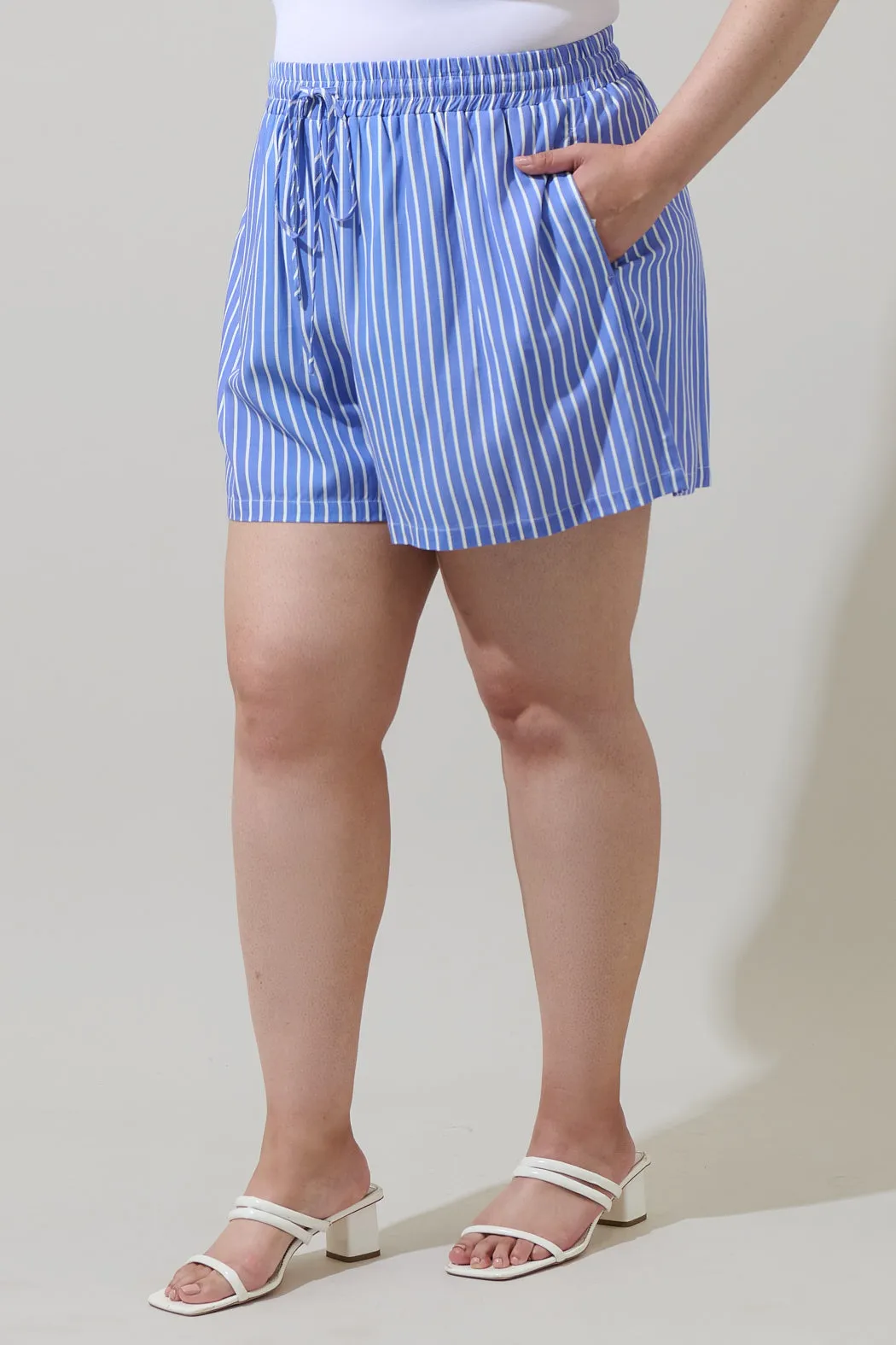 Elise Striped Taliya Drawstring Shorts Curve sold by Sugarlips product image thumbnail 3