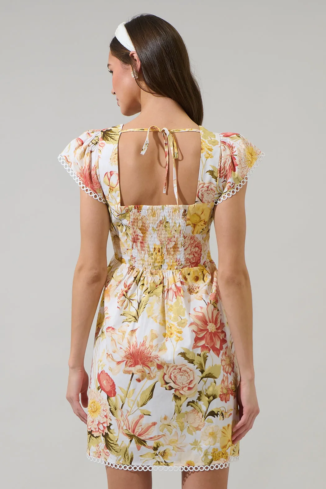 Zury Floral Katey Smocked Mini Dress sold by Sugarlips product image thumbnail 2