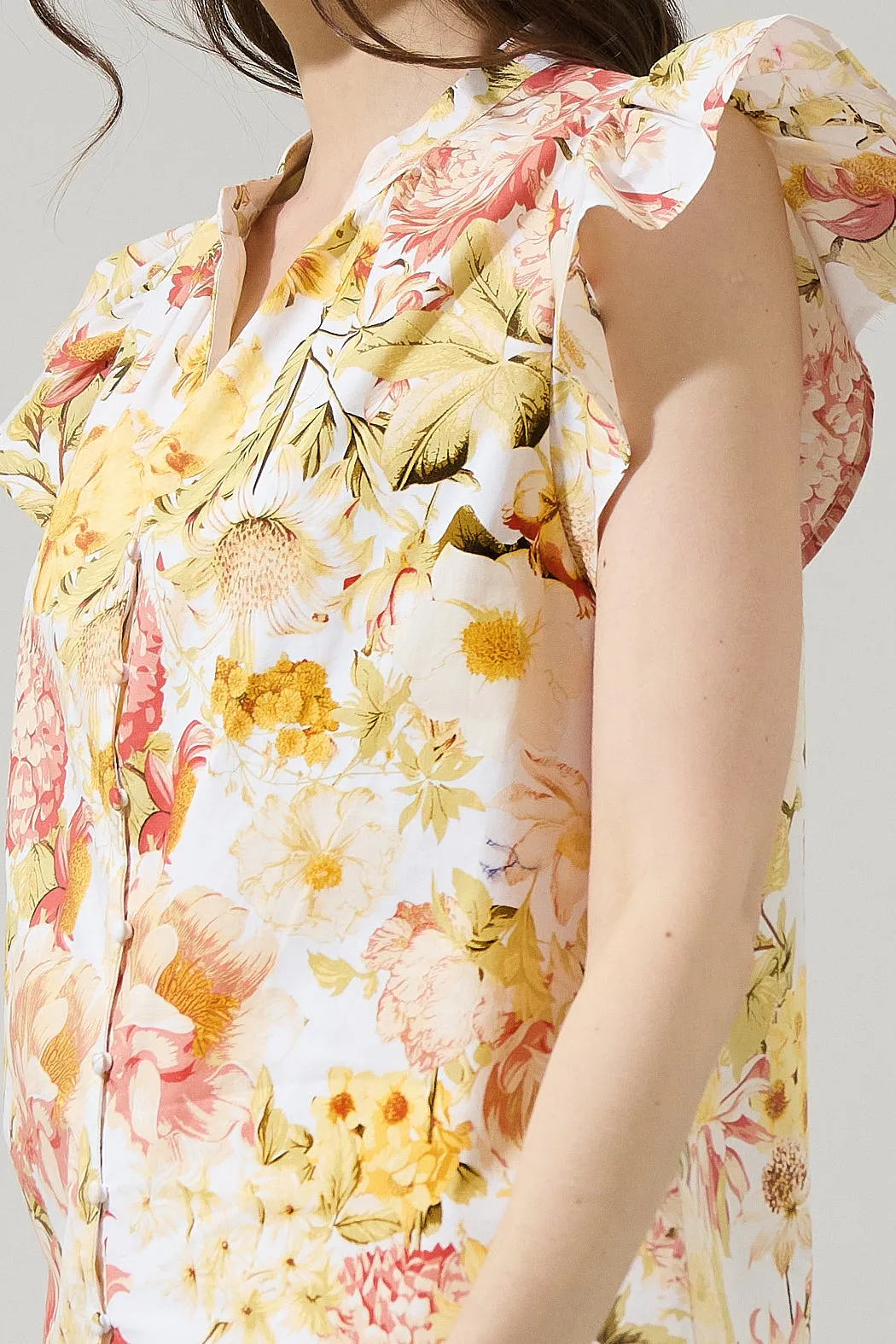 Zury Floral Everly Split Neck Top sold by Sugarlips product image thumbnail 5