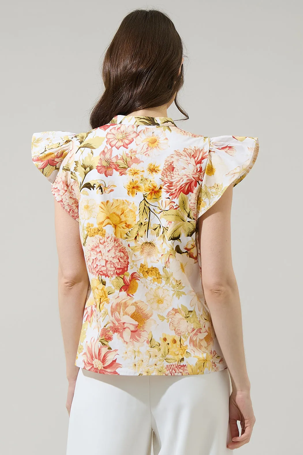 Zury Floral Everly Split Neck Top sold by Sugarlips product image thumbnail 2