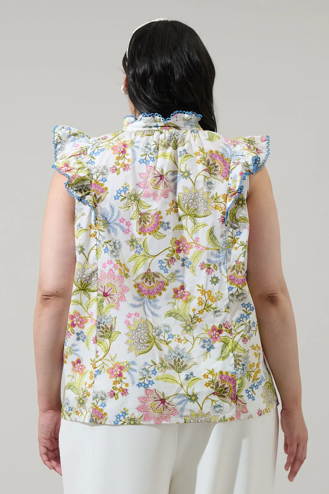 Pany Floral Rayen Ruffle Top Curve sold by Sugarlips product image thumbnail 2