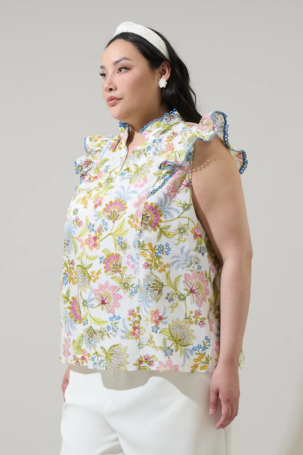 Pany Floral Rayen Ruffle Top Curve sold by Sugarlips product image thumbnail 3