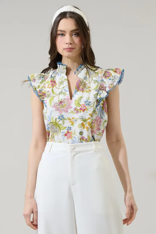 Pany Floral Rayen Ruffle Top sold by Sugarlips