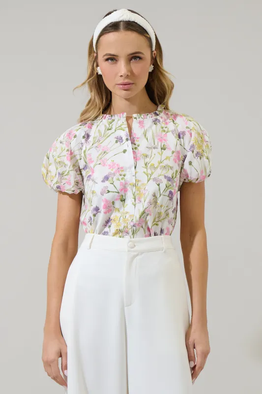 Lita Floral Avy Button Down Top sold by Sugarlips