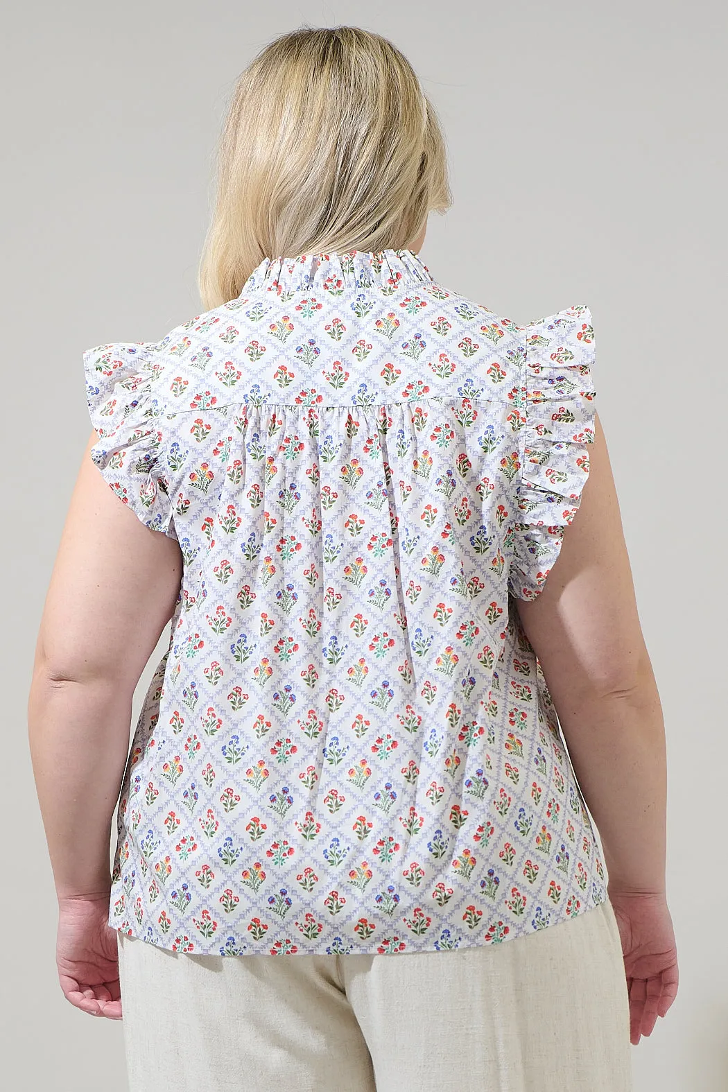 Lara Floral Eviel Ruffle Blouse Curve sold by Sugarlips product image thumbnail 2