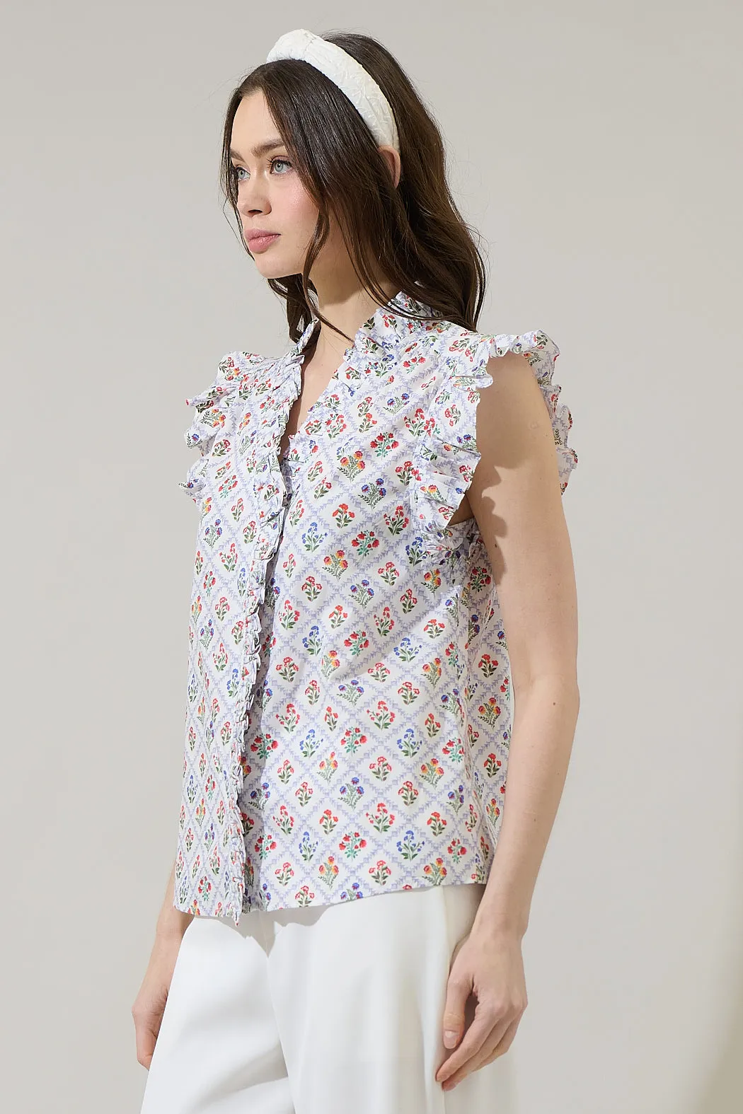 Lara Floral Eviel Ruffle Blouse sold by Sugarlips product image thumbnail 3