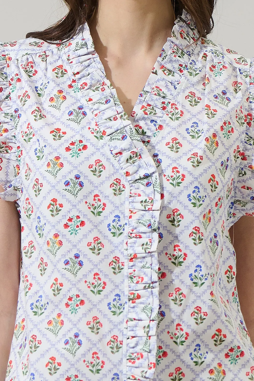 Lara Floral Eviel Ruffle Blouse sold by Sugarlips product image thumbnail 5