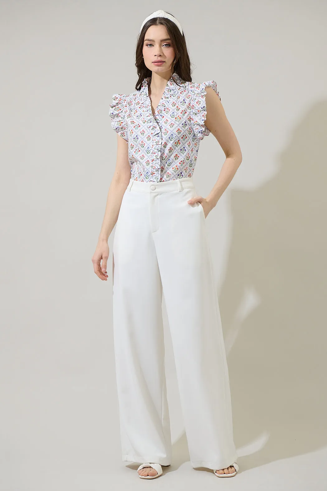 Lara Floral Eviel Ruffle Blouse sold by Sugarlips product image thumbnail 4