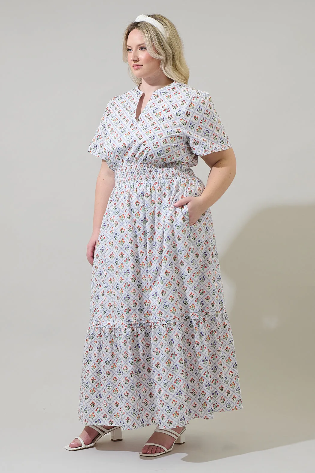 Lara Floral Belraj Poplin Maxi Dress Curve sold by Sugarlips product image thumbnail 3