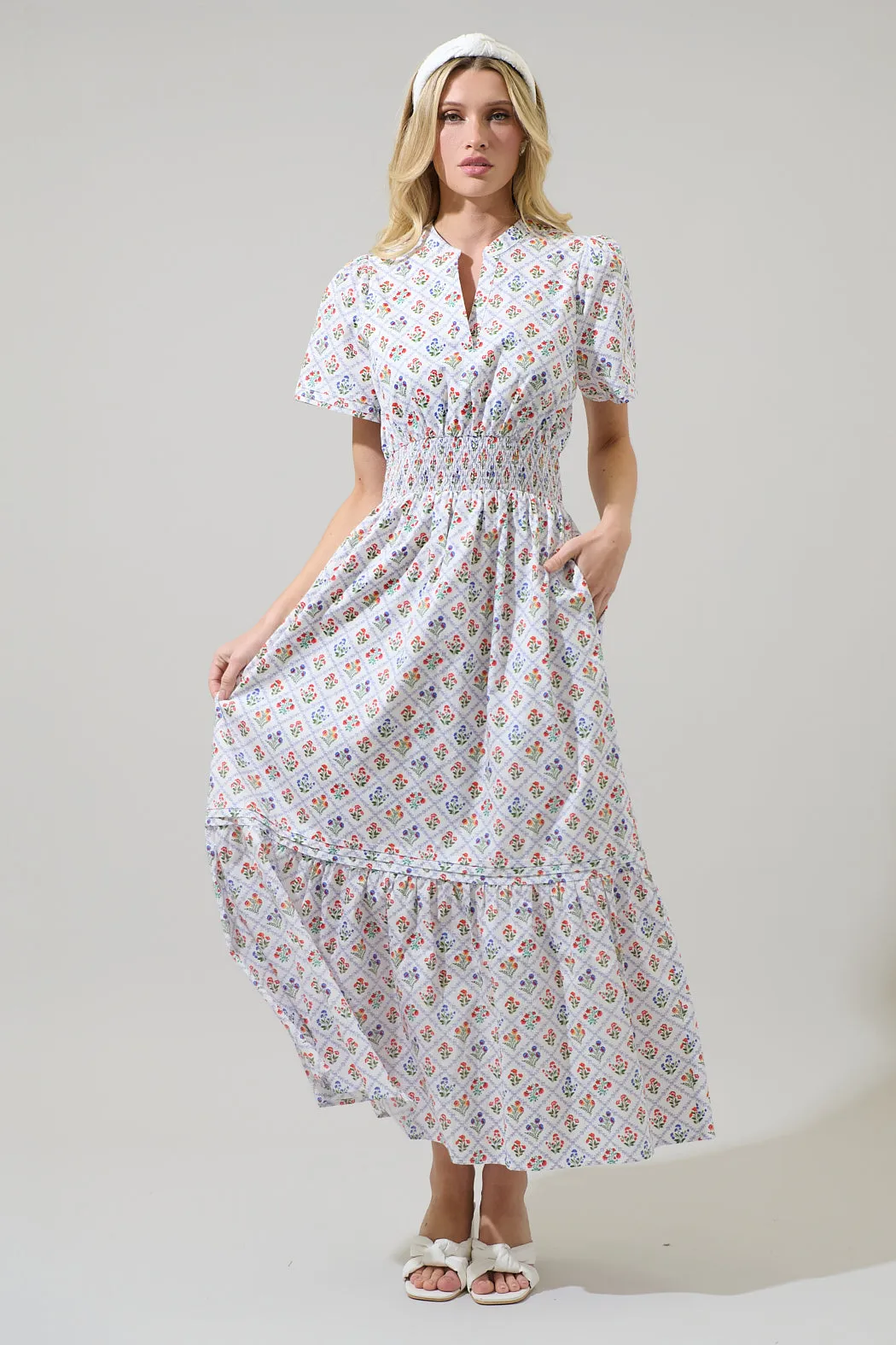 Lara Floral Belraj Poplin Maxi Dress sold by Sugarlips product image thumbnail 2