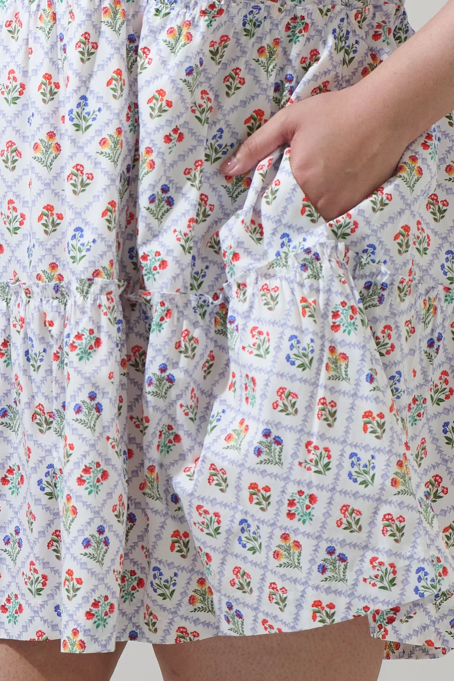 Lara Floral Dixie Split Neck Shift Dress Curve sold by Sugarlips product image thumbnail 5