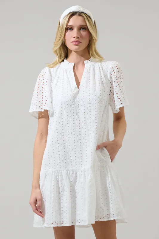 Azari Eyelet Shift Mini Dress sold by Sugarlips