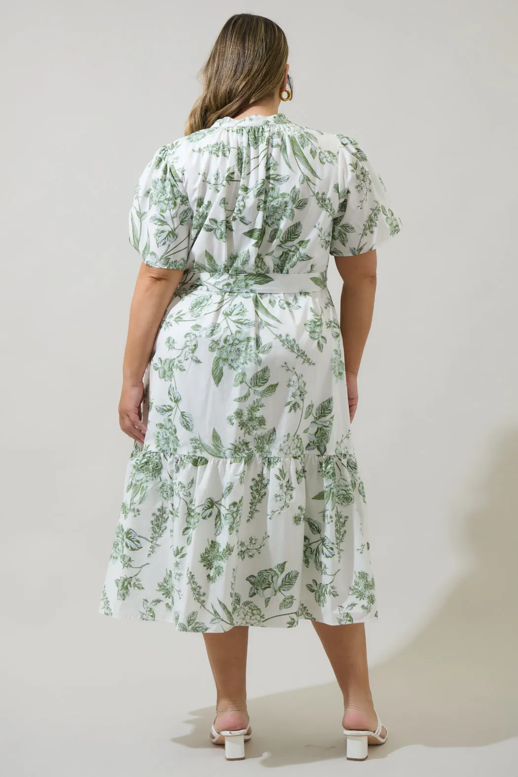 Bria Floral Cora Button Up Midi Dress Curve sold by Sugarlips product image thumbnail 2