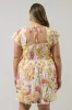 Zury Floral Katey Smocked Mini Dress Curve sold by Sugarlips