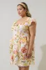 Zury Floral Katey Smocked Mini Dress Curve sold by Sugarlips