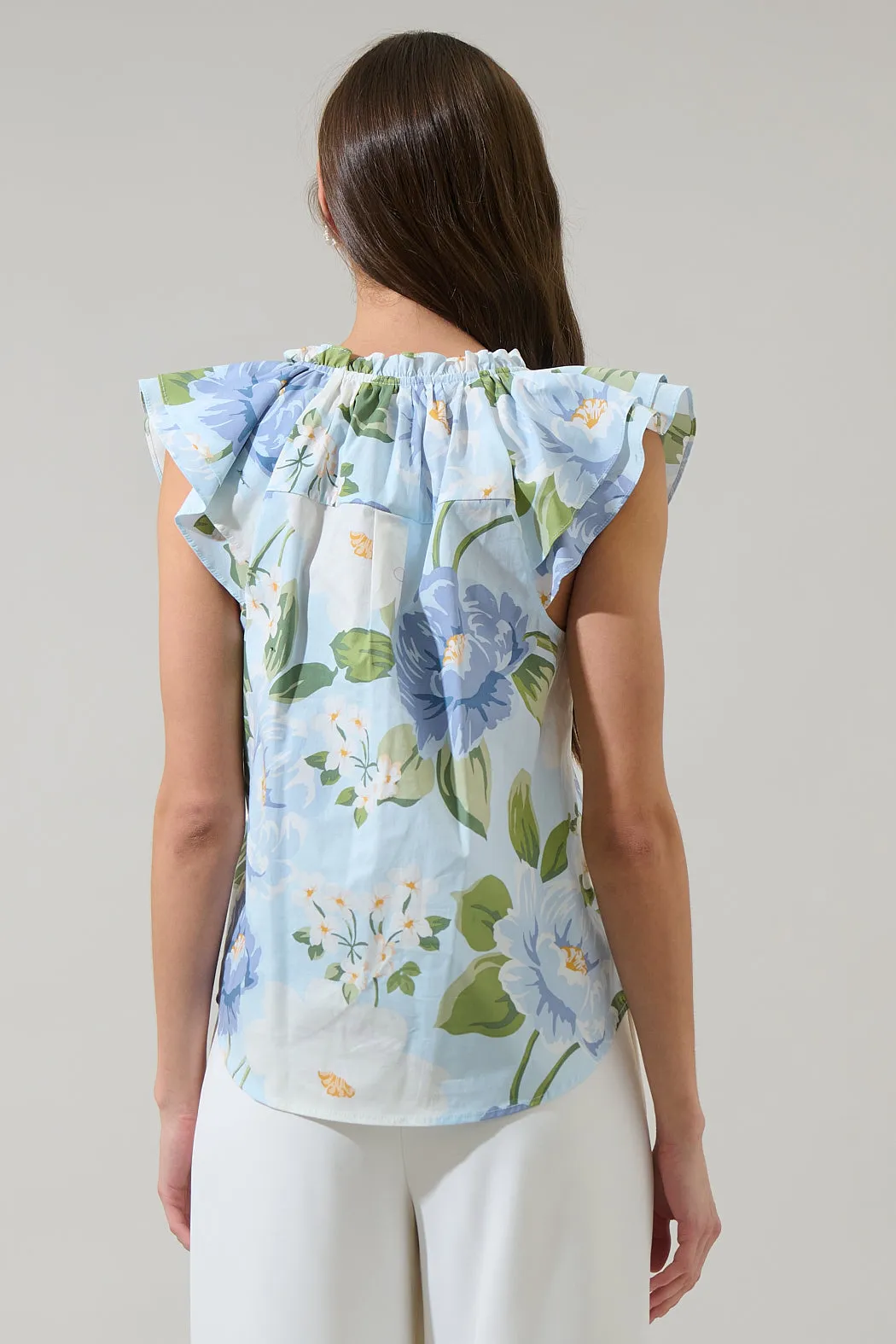 Sloane Floral Elsy Ruffle Top sold by Sugarlips product image thumbnail 2