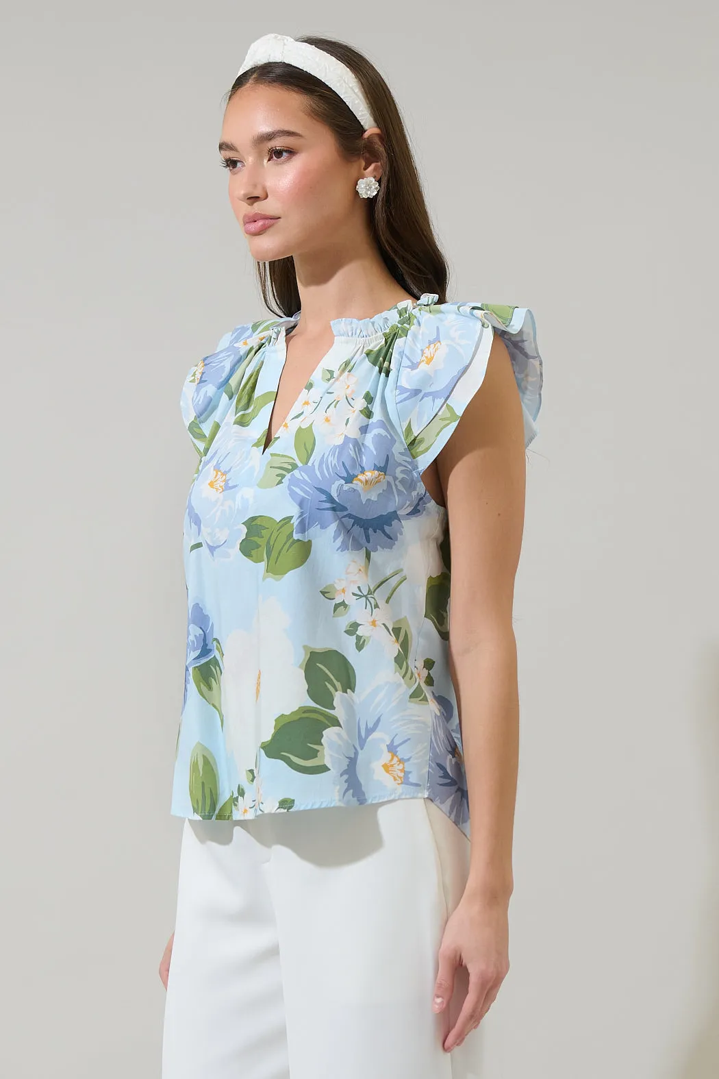 Sloane Floral Elsy Ruffle Top sold by Sugarlips product image thumbnail 3