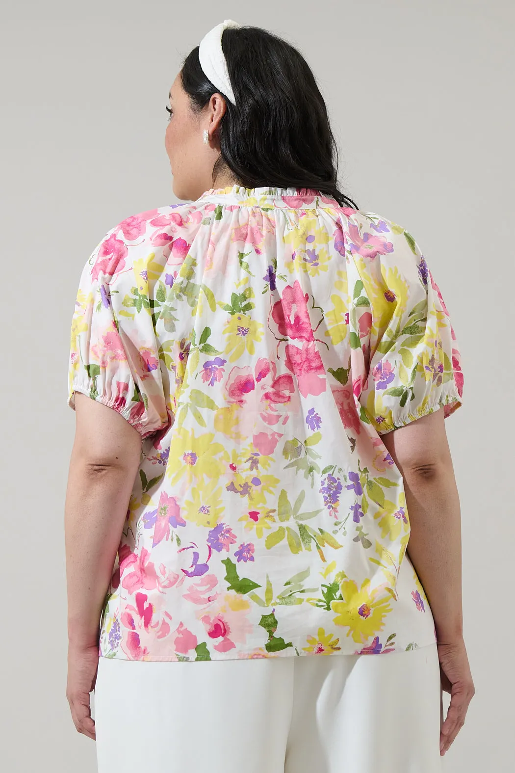 Leonie Floral Lena Split Neck Top Curve sold by Sugarlips product image thumbnail 2