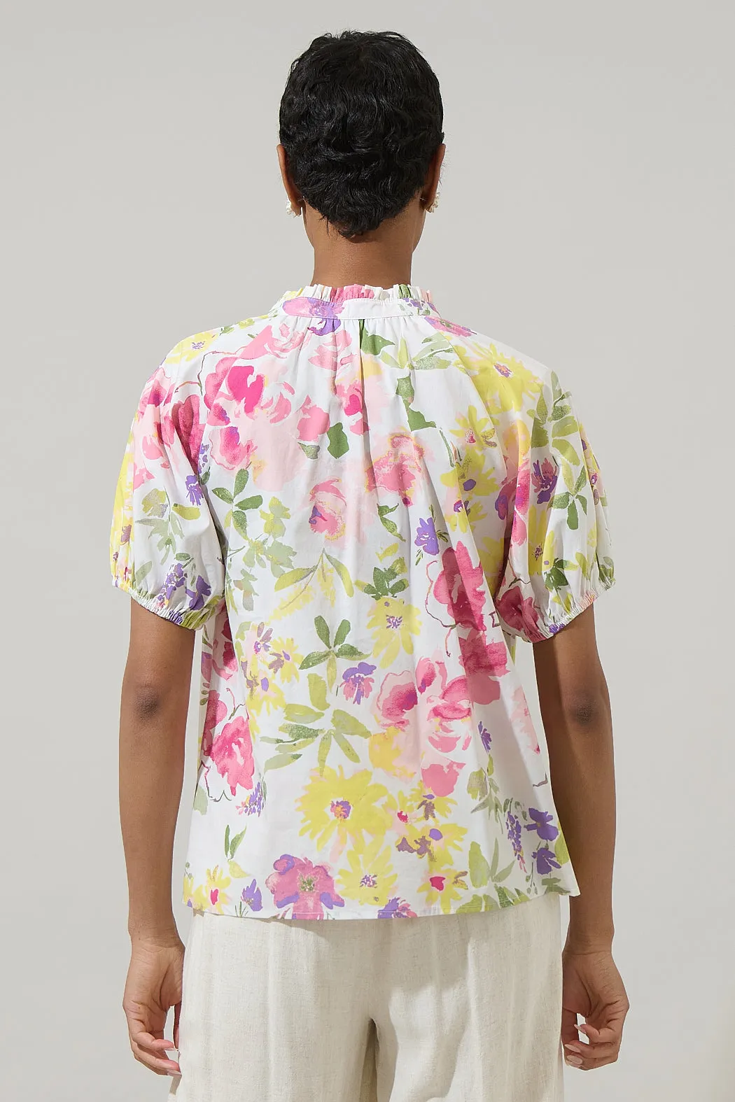 Leonie Floral Lena Split Neck Top sold by Sugarlips product image thumbnail 2