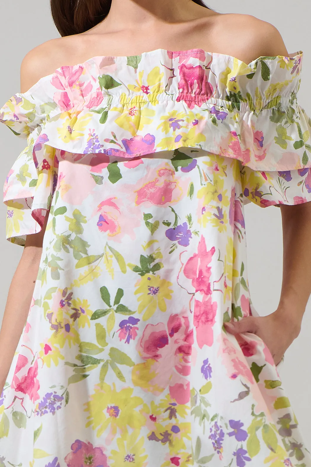 Leonie Floral Hattie Ruffle Mini Dress sold by Sugarlips product image thumbnail 5