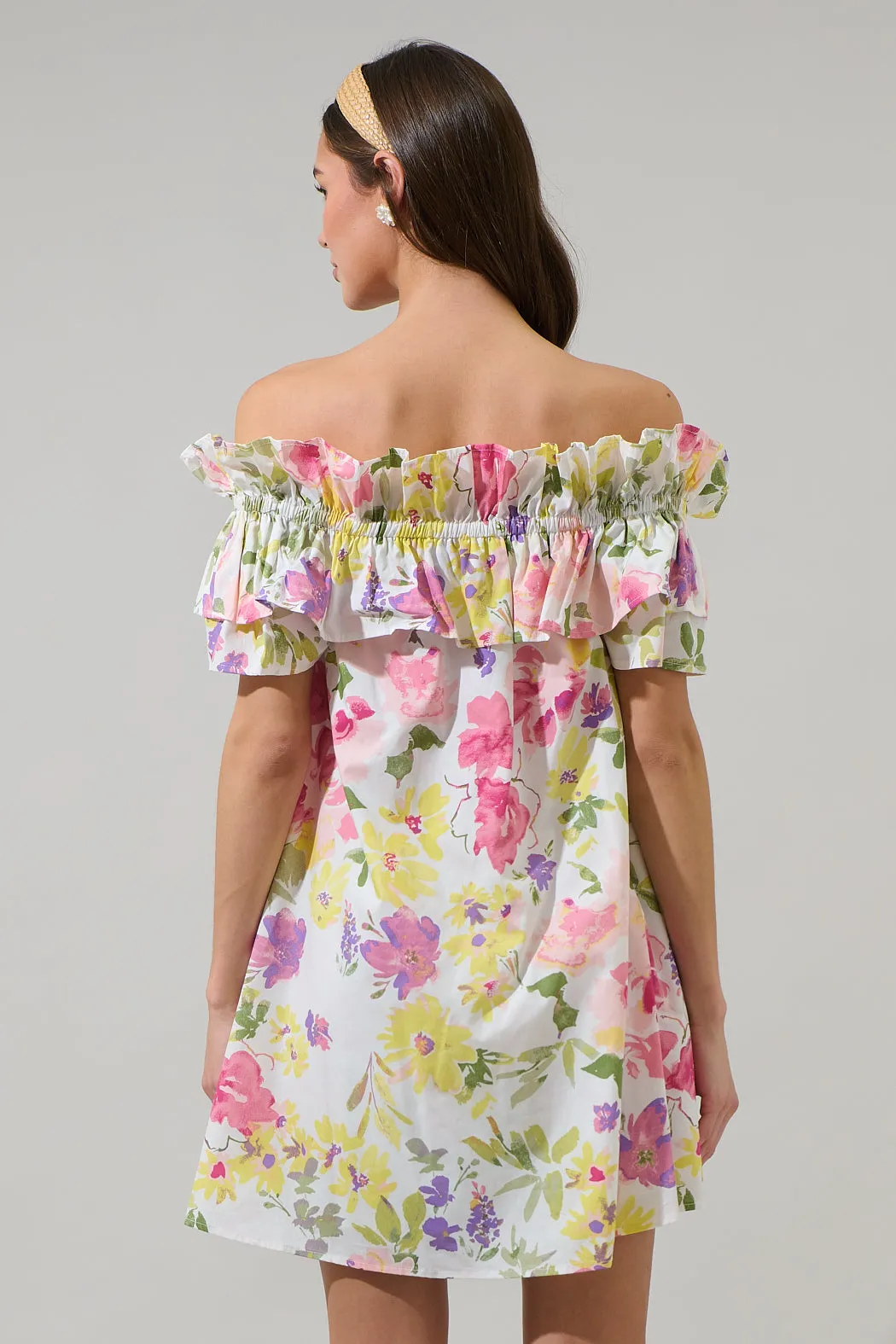 Leonie Floral Hattie Ruffle Mini Dress sold by Sugarlips product image thumbnail 2