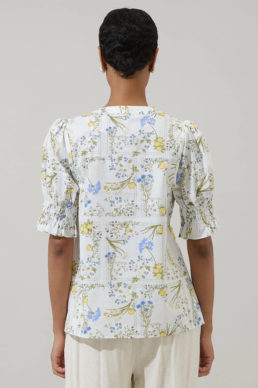 Cecily Floral Merryn Split Neck Top sold by Sugarlips product image thumbnail 2