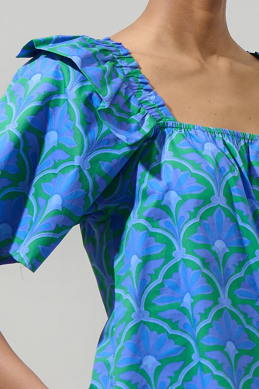 Sera Floral Careen Poplin Ruffle Top sold by Sugarlips product image thumbnail 5