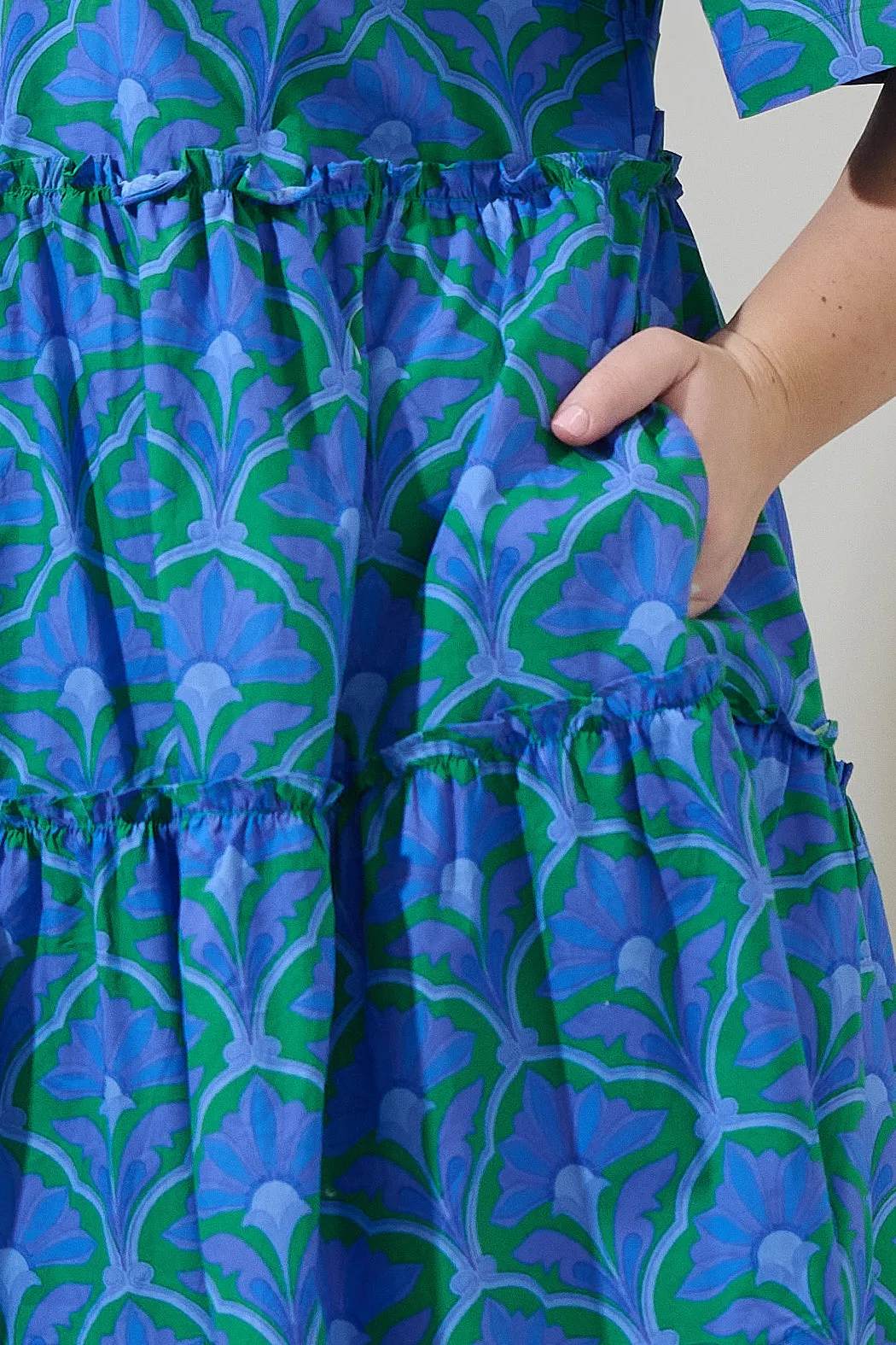 Sera Floral Dixie Split Neck Shift Dress Curve sold by Sugarlips product image thumbnail 5