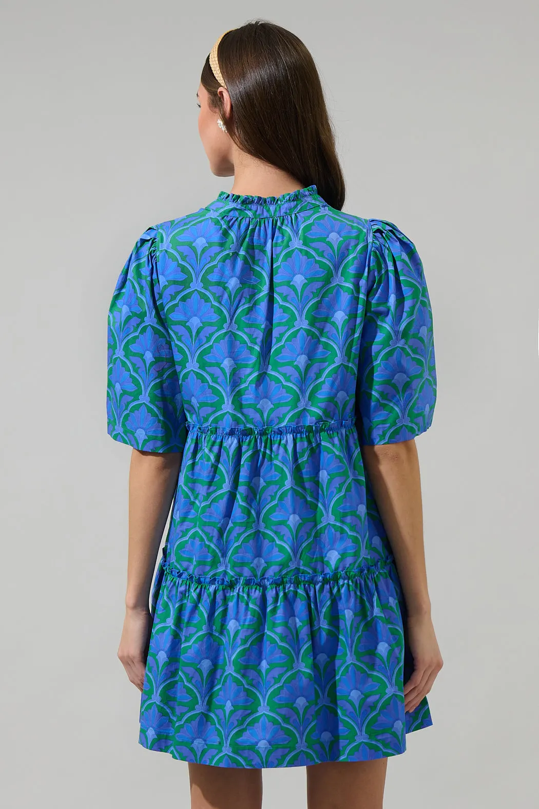 Sera Floral Dixie Split Neck Shift Dress sold by Sugarlips product image thumbnail 3