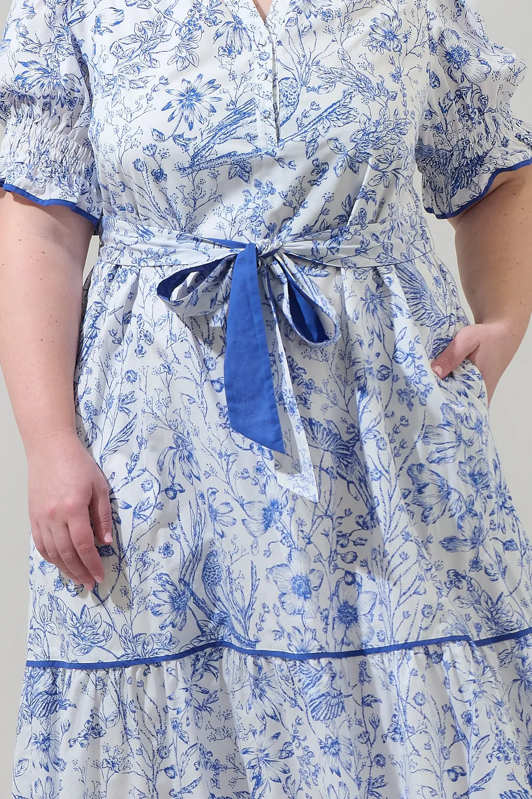 Eve Floral Nori Midi Dress Curve sold by Sugarlips product image thumbnail 4