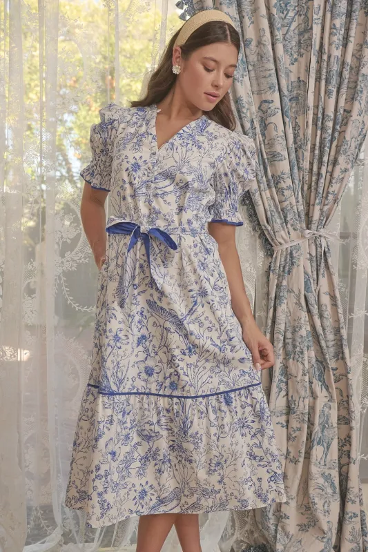 Eve Floral Nori Midi Dress sold by Sugarlips