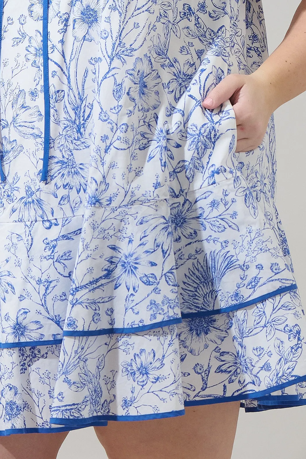 Eve Floral Taris Ruffe Mini Dress Curve sold by Sugarlips product image thumbnail 5