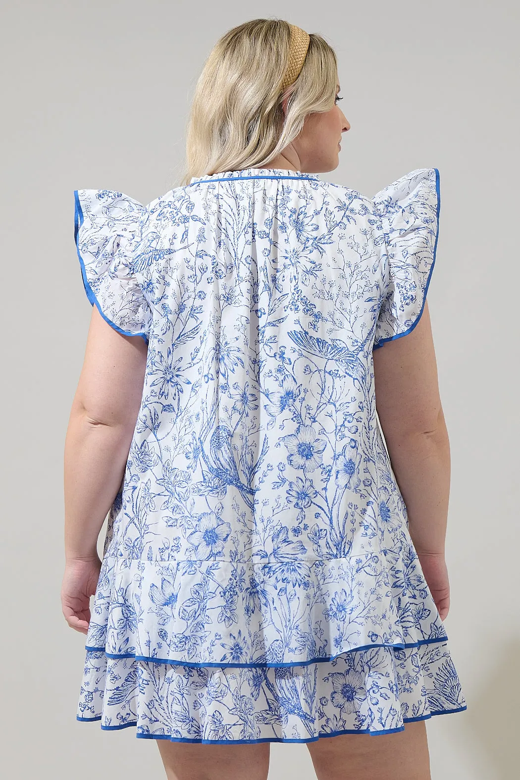 Eve Floral Taris Ruffe Mini Dress Curve sold by Sugarlips product image thumbnail 2